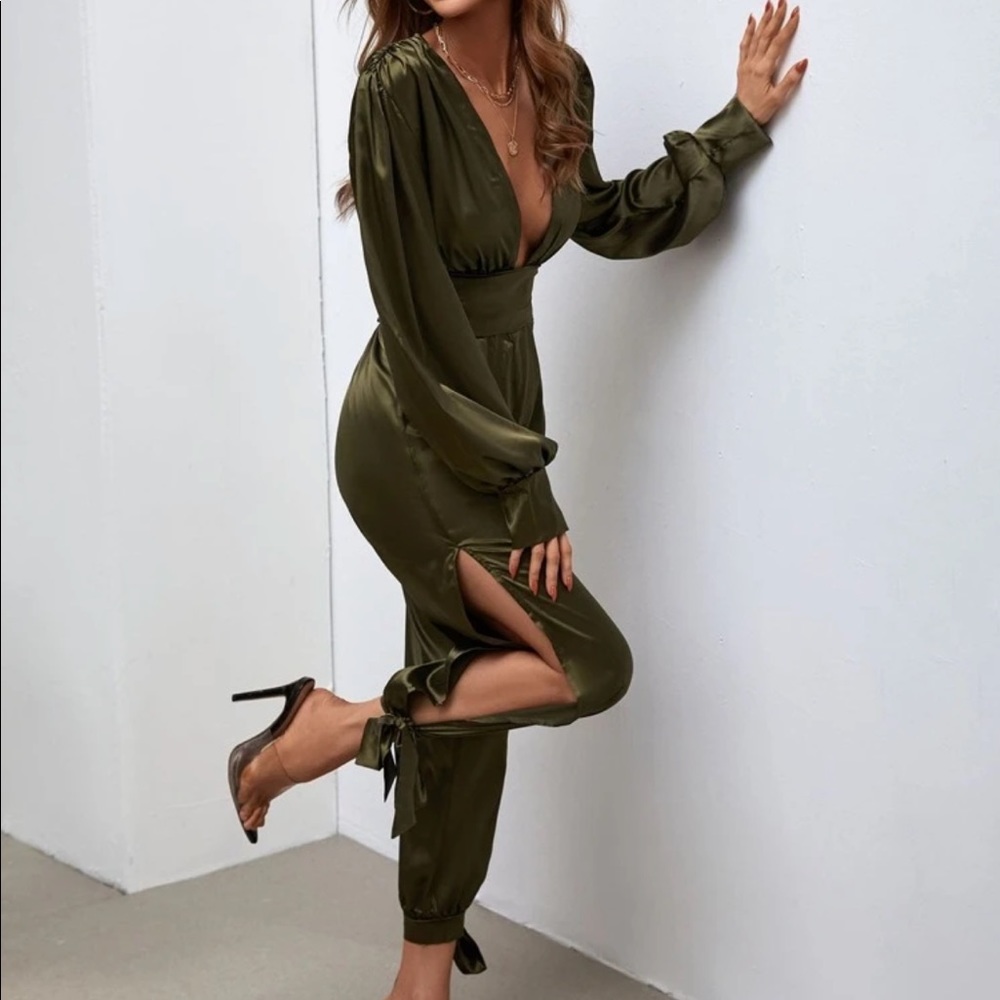 Silk Tie Jumpsuit